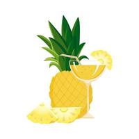 tropisk cocktail med ananas illustration vektor