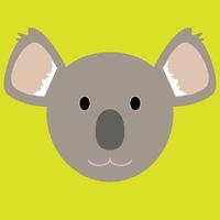 en koala Björn ansikte illustration, koala vektor, Australien djur, grå och vit och grön, leende koala, Australien koala, lämplig för pedagogisk material, söt djur- teckning vektor