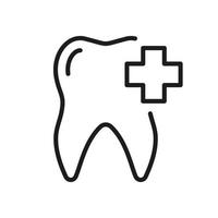 medizinisch Zähne Behandlung Linie Symbol. Dental Pflege linear Piktogramm. Oral Medizin Klinik unterzeichnen. Zahnheilkunde Gliederung Symbol. Dental Behandlung. editierbar Schlaganfall. isoliert Vektor Illustration.