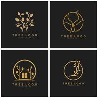abstrakt träd logotyp för skog och parkera natur.med en kombination av .vektor linje element för företag mönster, lantbruk, ekologisk koncept, grönska och naturlig skönhet. vektor
