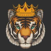 tiger bär krona vektorillustration vektor