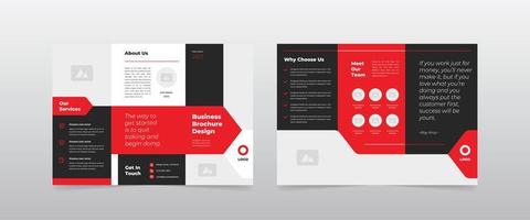 modern röd företag trifold broschyr vektor