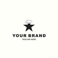 Star Logo mit ein elegant Koch Hut geeignet zum Ihre Restaurant vektor