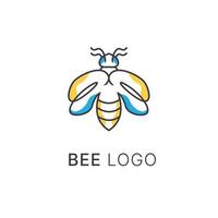 honung bi djur logotyp vektor, modern honung bi logotyp design med linje konst stil, översikt honung bi logotyp design vektor