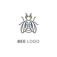 Honig Biene Tiere Logo Vektor, modern Honig Biene Logo Design mit Linie Kunst Stil, Gliederung Honig Biene Logo Design vektor