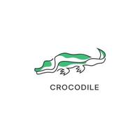 krokodil alligator rovdjur reptil logotyp ikon symbol, krokodil logotyp design med linje konst stil vektor