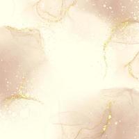 elegant Gold Hand gemalt Alkohol Tinte Hintergrund mit Gold Elemente vektor