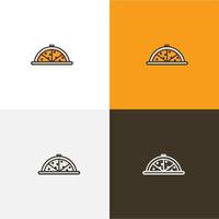 Negativ Farbe einfach Vektor Pizza Scheibe Logo, Illustration Pizza Silhouette gut zum Restaurant.