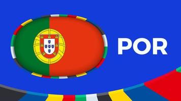 portugal flagga stiliserade för europeisk fotboll turnering kompetens. vektor