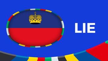 Liechtenstein Flagge stilisiert zum europäisch Fußball Turnier Qualifikation. vektor