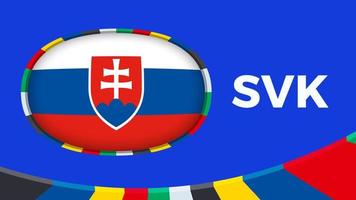 Slowakei Flagge stilisiert zum europäisch Fußball Turnier Qualifikation. vektor