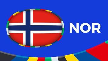 Norwegen Flagge stilisiert zum europäisch Fußball Turnier Qualifikation. vektor