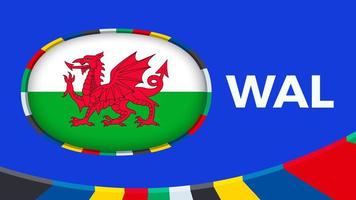 Wales Flagge stilisiert zum europäisch Fußball Turnier Qualifikation. vektor