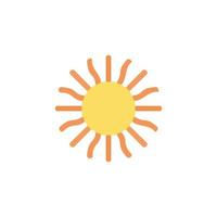 Sonne-Symbol. einfaches Sommerreiseplakat-Hintergrundsymbol. Sonnenmarken-Logo-Designelement. Sonne T-Shirt bedrucken. Vektor für Aufkleber.