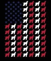 afghanska hund amerikan flagga 4:e av juli t skjorta design vektor