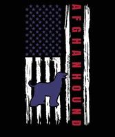 afghanska hund amerikan flagga 4:e av juli t skjorta design vektor
