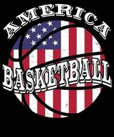 basketboll USA flagga t-shirt design vektor