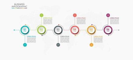 moderne Infografik-Verbindungsvorlage mit 6 Optionen vektor