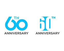 Nummer 60 Jahrestag Logo Design. vektor