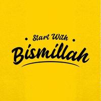 Muslim Zitat und Sprichwort Hintergrund Banner Poster. Start mit Bismillah vektor