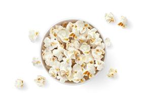 Popcorn Eimer oben Sicht, realistisch Vektor Pop Mais