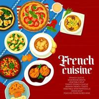 Französisch Küche Speisekarte Startseite Seite Design Vorlage vektor