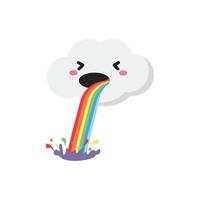 Regenbogen erbrechen Wolke Karikatur Symbol vektor