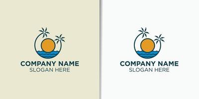 Sommer- und Strand Jahrgang Logo Design Vektor, Ferien Logo Design Vorlage vektor