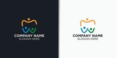 Familie Zahnarzt Logo Design Vektor, gesund und medizinisch Logo Design Vorlage vektor