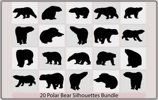 polär Björn silhuett ikon, polär Björn symbol av de arktis, vektor silhuett björnen, den björnar. vilda djur och växter djur.