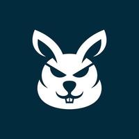 Tier Hase Kopf süß einfach Logo Design vektor