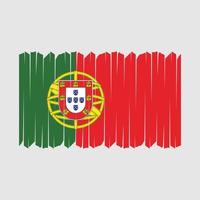 Pinselvektor mit portugiesischer Flagge vektor