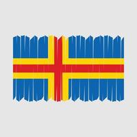 Aland-Inseln-Flagge-Pinsel-Vektor vektor