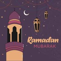 ramadan mubarak hälsningar design vektor