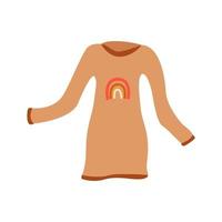 Beige Kleid mit ein Regenbogen. Vektor Clip Art