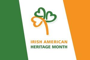 irisch-amerikanisch Erbe Monat, Geschäft Gruß Karte mit irisch Kleeblatt Blatt.modern Hintergrund Vektor Illustration