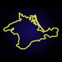 neon Karta av de Krim halvö. vektor illustration.