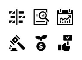 enkel uppsättning handelsrelaterade fasta ikoner vektor