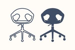 lyx kontor stol ikon. linjär ikon och glyfikon. företag Utrustning. fåtölj. vektor isolerat illustrationer