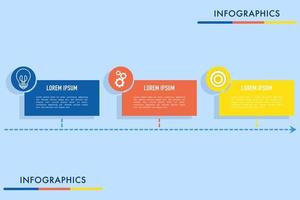Vektor Infografik Design Vorlage mit 3 Optionen oder Schritte, Abschnitte, Segmente. Geschäft Konzept. Marketing Infografik Vektor Illustration