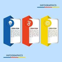 Vektor Infografik Design Vorlage mit 3 Optionen oder Schritte, Abschnitte, Segmente. Geschäft Konzept. Marketing Infografik Vektor Illustration