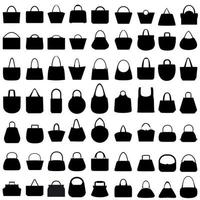 Handtasche Symbol Vektor Satz. Geldbörse Illustration Zeichen Sammlung. Fadenkreuz Symbol. Tasche Logo.