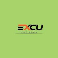 excu text logotyp design vektor