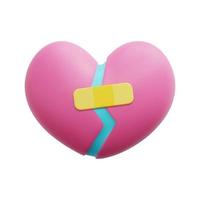 3d Festsetzung Herz Symbol Vektor. isoliert auf Weiß Hintergrund. 3d Herz, Liebe und Valentinstag Konzept. Karikatur minimal Stil. 3d Herz Symbol Vektor machen Illustration.