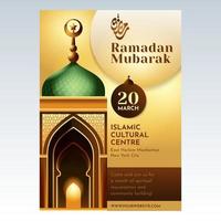 Ramadan Mubarak Flyer Design Vorlage und Hintergrund vektor