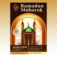 Ramadan Mubarak Flyer Design Vorlage und Hintergrund vektor