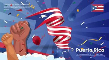 glücklicher nationaltag puerto rico. Banner, Grußkarte, Flyer-Design. Poster-Template-Design vektor