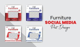 särskild möbel försäljning social media posta design vektor