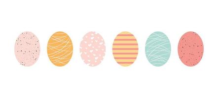 en uppsättning av annorlunda påsk ägg i tecknad serie söt färger på en vit bakgrund. vektor illustration för skapande kort, affischer.