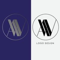 aw Initiale Brief Logo Design vektor